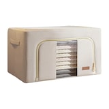 thumbnail of Joybos Conjunto de 2 caixas de arrumação para roupa, 132 L (66x2), dobráveis, em material têxtil