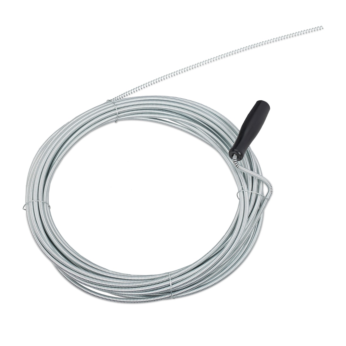 Relaxdays Rohrreinigungsspirale 10m, mechanische Rohrreinigung, Abflussspirale WC, Dusche, Waschbecken, Ø 5mm, silber