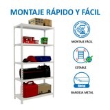 thumbnail of SimonRack Metallregal, 2500x1100x500 mm, 6 Ebenen, Metallboden, 200 kg Biegepunkt, Weiss - Simonclick