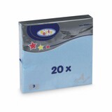 thumbnail of 1000x Servietten 33 x 33 cm 1/4-Falz 3-lagig hellblau