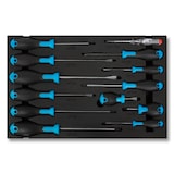 thumbnail of EBERTH gereedschapset 81-delig voor wagen, schuimrubber inleg, hardmetaal, ergonomisch, 4 laden, werkplaats, blauw