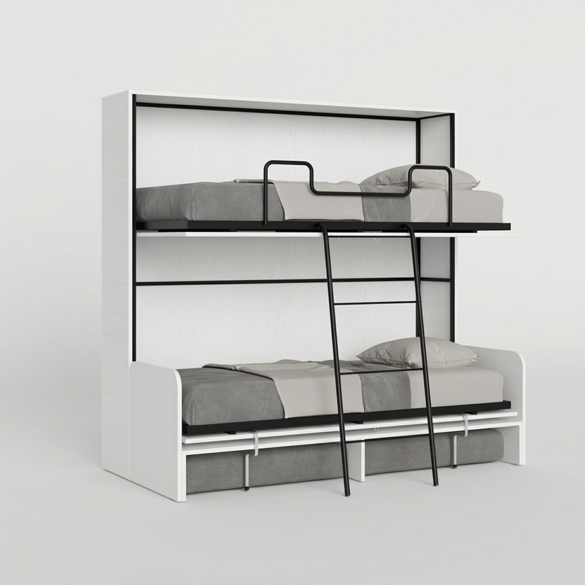 Letto a castello a scomparsa divano bianco salvaspazio Kando Sofà 2MBF-VE90DOPKORSOF-BF-MT-20