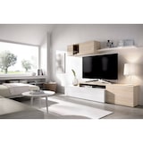 thumbnail of Dmora Parete attrezzata Baker, Set da soggiorno modulare ad angolo, Mobile salotto porta TV multiposizione, 201x41h180 cm, Bianco e Rovere