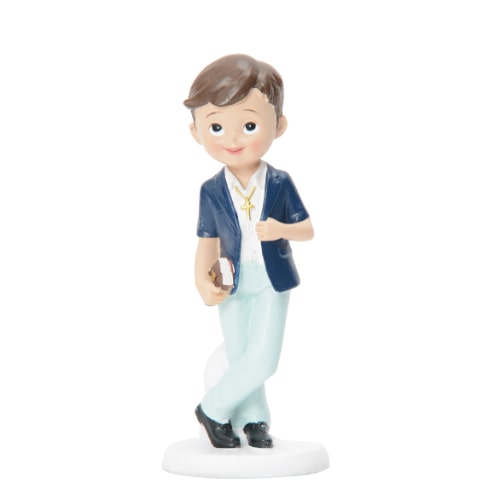 Communiant - Garçon - Figurine baptême et communion - H.14,5 cm x12 pcs - Mondo Déco