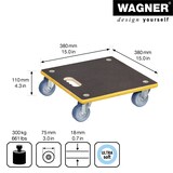 thumbnail of WAGNER Transporthilfe Multiplex MAXIGRIP - 38 x 38 x 11 cm, softe Rollen Ø 75 mm, Tragkraft 300 kg - 20134001