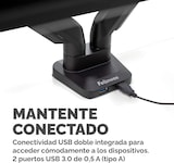 thumbnail of Fellowes Brazo para monitor doble Platinum Series con 2 puertos USB, tamaño máximo monitor 32", fijación de pinza o atornillado a la mesa
