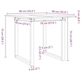 thumbnail of vidaXL Esstisch O-Gestell 90x90x75cm Massivholz Kiefer und Stahl