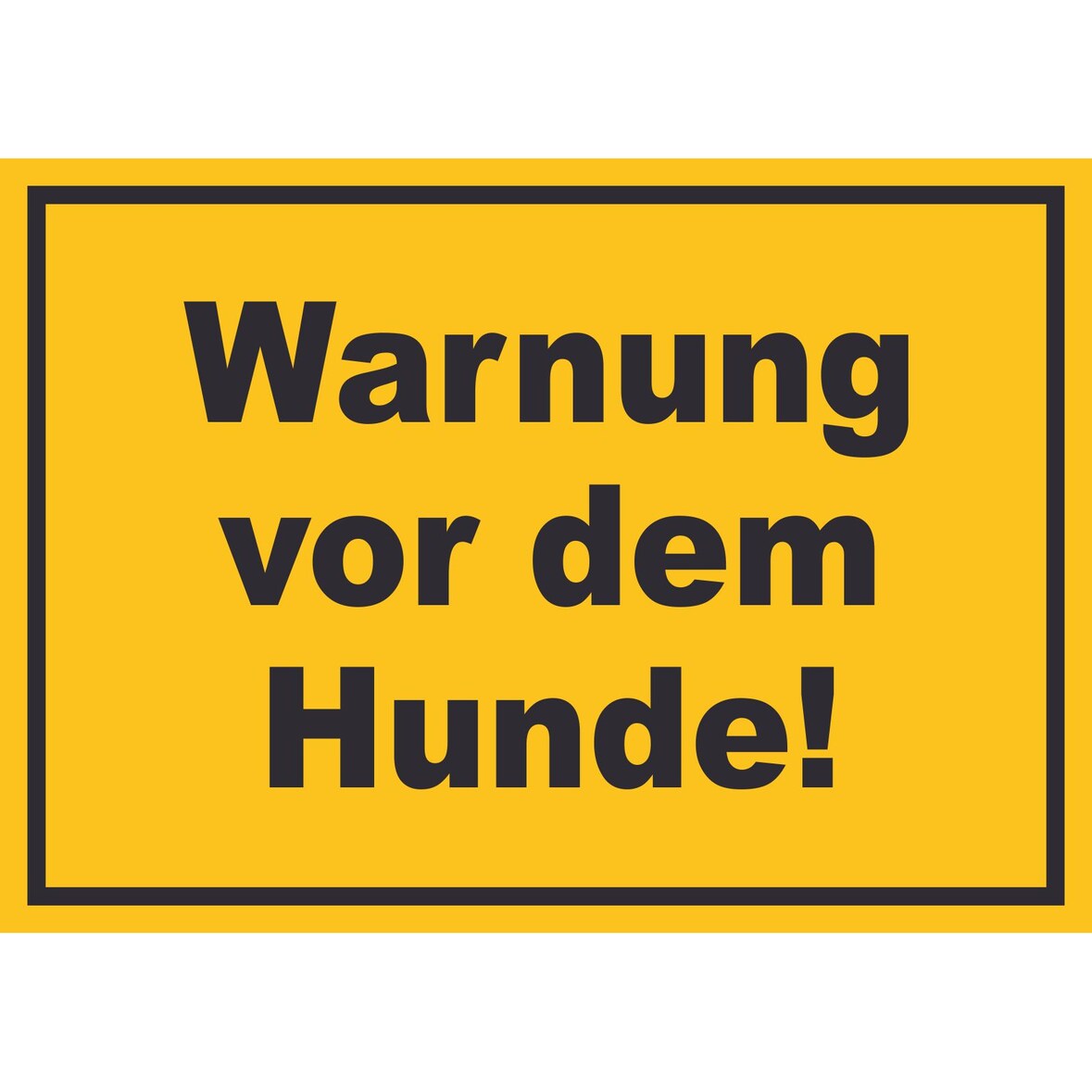 Warnung vor dem Hunde Schild A1 Rückseite selbstklebend