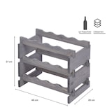 thumbnail of Weinregal VINOTECA FLEX PRO | HxBxT 37x46x28cm | 12 Flaschen auf 3 Ebenen | Massives Kiefernholz | Grau