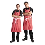 thumbnail of Delantal con pechera Whites rayas rojas y blancas