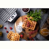 thumbnail of Camry CR3046 Gofrera Eléctrica Profesional 2 Gofres Grandes, Antiadherente Regulador Temperatura, Acero Inox, 1600W, Nero/Argento