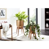 thumbnail of Blumentopf 2er Set Metall / Massivholz Pflanzkübel Gold mit Füßen, Design Pflanzenkübel Rund, Blumenkübel