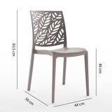 thumbnail of Ensemble salle a manger aluminium taupe avec 4 chaises en polypropylène taupe empilables et plateau effet bois – MILO+DAFNE Taupe/Taupe/Bois