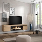 thumbnail of Móvel de TV, Muito espaço de arrumação, 208x35x45cm, Para televisores até 80", Lareira eléctrica XXL, Suspensos, Estilo moderno, Carvalho _ 414_23