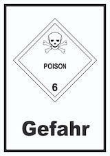 thumbnail of Schild Giftige Stoffe Gefahr Poison Totenkopf hochkant A5 (148x210mm)