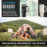 thumbnail of Arendo Thermobecher 1200 ml, Edelstahl Tumbler mit Deckel, Henkel, Strohhalm, doppelwandig, vakuumdicht, auslaufsicher