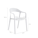 thumbnail of METRO PROFESSIONAL Cadeira de exterior empilhável Laveria, com braços, plástico, branco