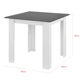 thumbnail of Helloshop26 - Quadratischer Tisch für 4 Personen Esszimmer Küche Wohnzimmer 80 cm weiß/grau 03_0006233