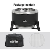thumbnail of BIGHORN Stove Bonfire Rookloze Vuurkorf en BBQ Grill, 2 in 1 Houtverbranding en Houtpellets, Kamperen en Achtertuin, Dia. ⌀ 65cm × H42cm