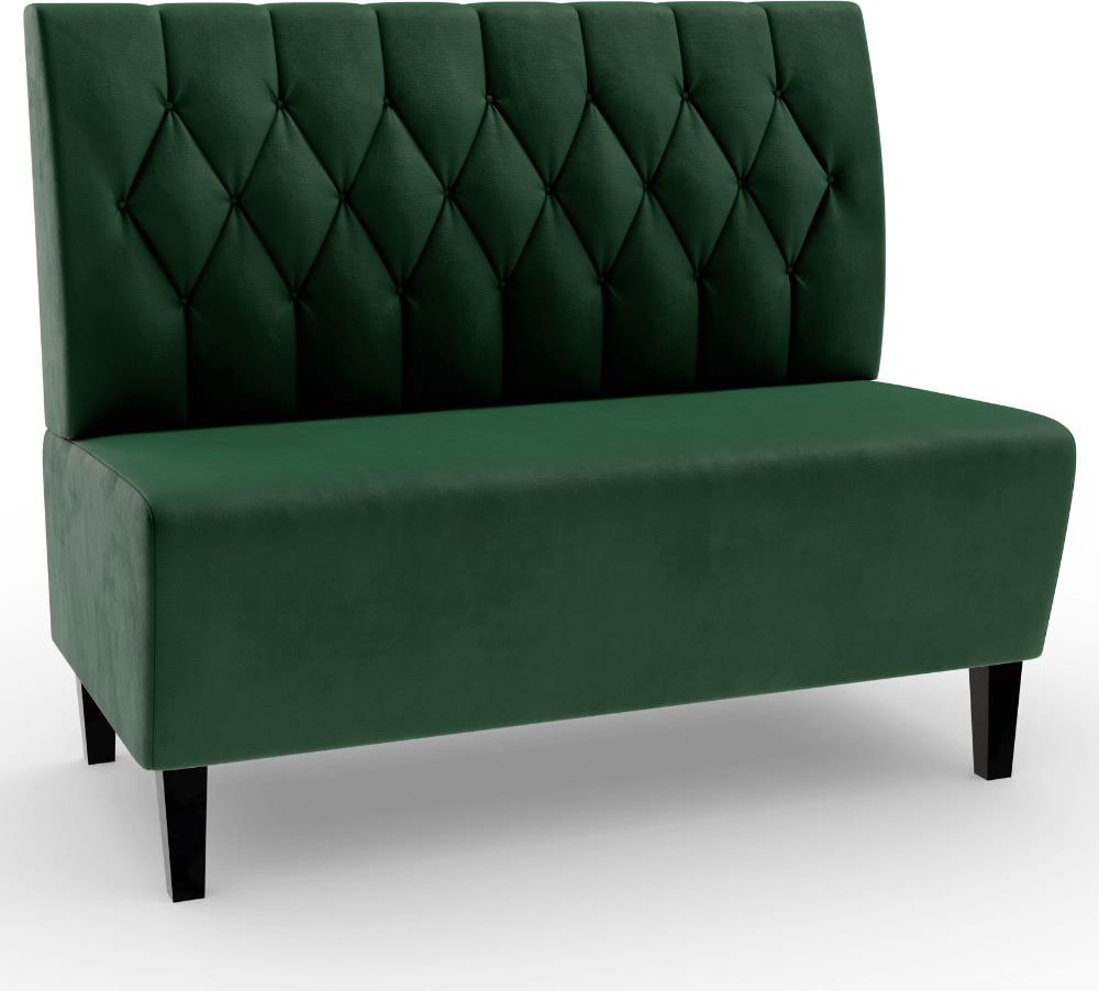 Gastro Sitzbank Paris | 140 cm breit | Samtstoff in Grün | Diamant | Dinerbank