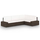 thumbnail of 4-tlg. Garten-Lounge-Set mit Kissen Braun Poly Rattan
