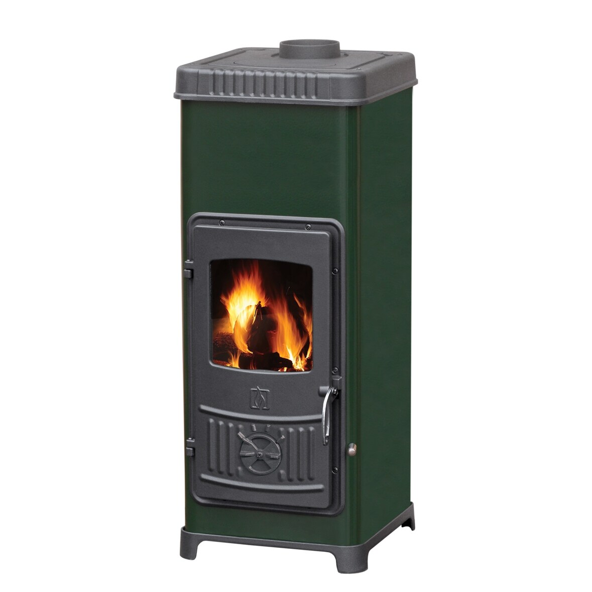 Kaminofen Plamen Dora 10N mit Herdplatte, grün