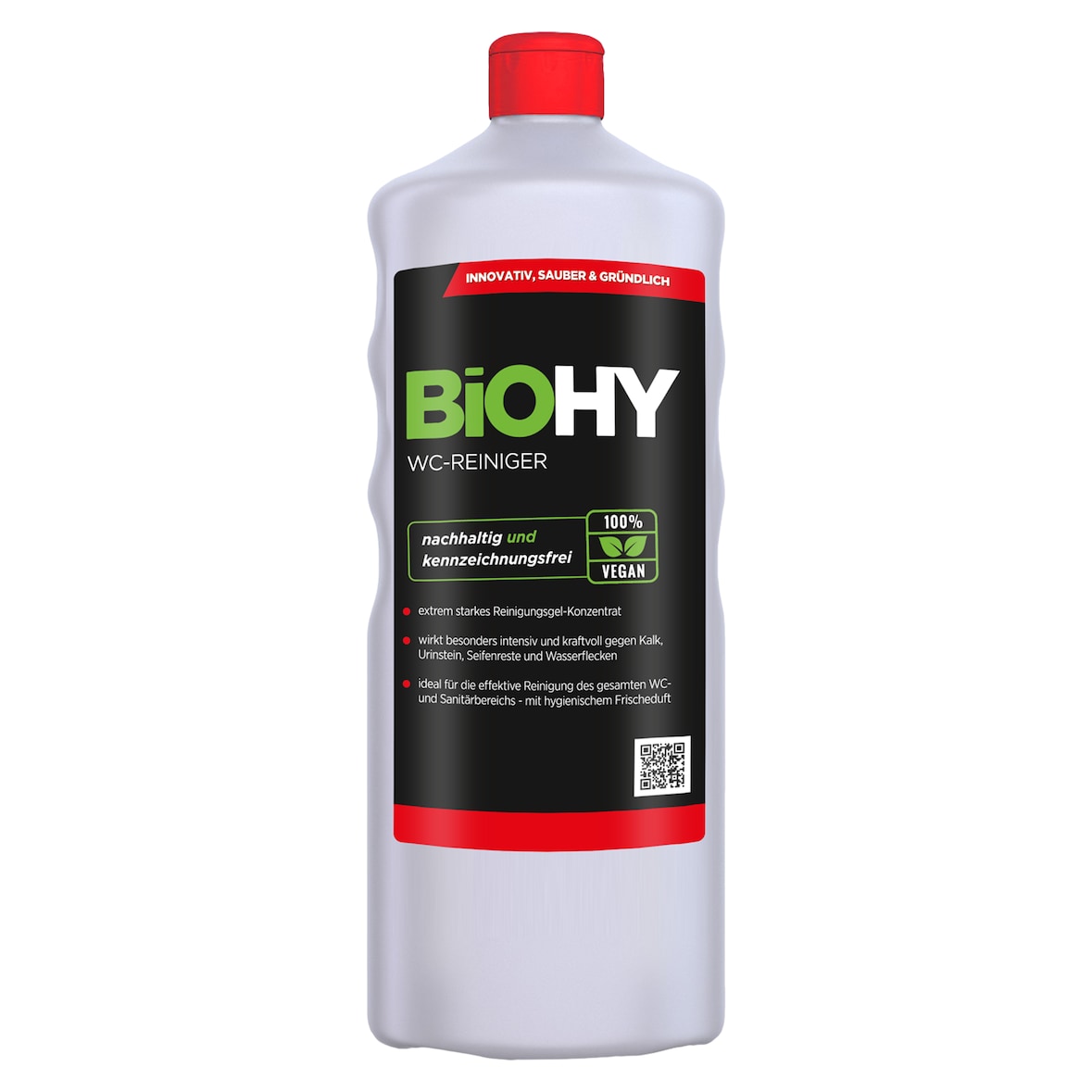 BiOHY WC-Reiniger (1l Flasche) | EXTRA STARK | Profi bio Konzentrat | Dickflüssiges Reinigungs-Gel | Ideal gegen Urinstein