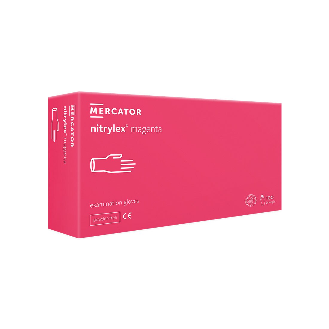 Mercator Nitrylex® pink- Medizinische Nitrilhandschuhe, puderfrei, latexfrei in magenta 1x 100 Stück Größe: XL