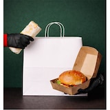 thumbnail of MONOUSO - Bolsa Papel Kraft Blanca con Asas 90g/m² 28+11x32cm (250 Uds)