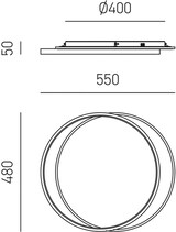 thumbnail of Christine P/G LED-Deckenleuchte, 48 W, 3000 lm, 3000 K, weißer, satinierter Aluminiumrahmen und Diffusor aus Opalmethacrylat – Gea Luce