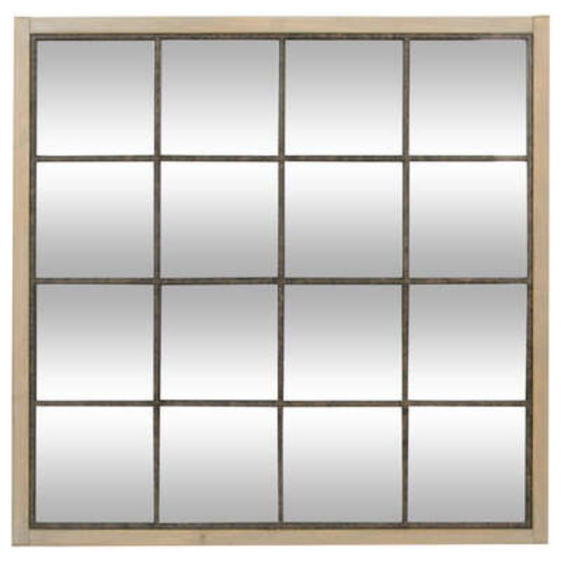 Espejo de metal negro Rennes 90x90 cm