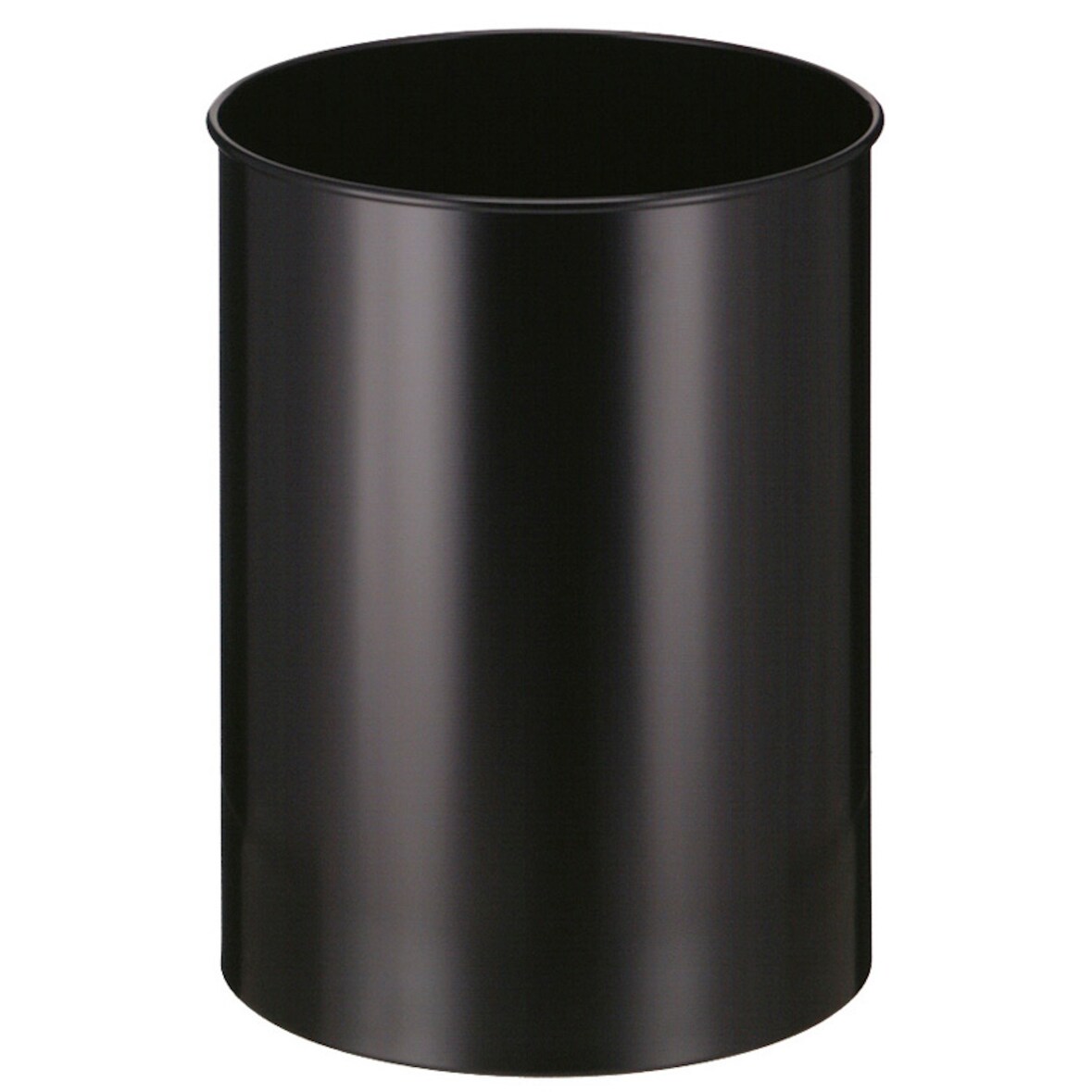 PROREGAL Stillvoller runder Metall Papierkorb | 30 Liter, HxØ 47x33,5cm | Schwarz