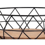 thumbnail of Obstschale Set 2x Brotkorb Obstkorb rund ø 28 H 10 cm Metall schwarz mit Holzboden massiv