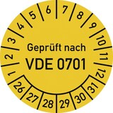 thumbnail of Dreifke® Prüfplakette Geprüft nach VDE 0701, 2026-2031, Folie, Ø 30mm, 10 Stück/Bogen