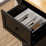 thumbnail of HOMCOM Ilha de Cozinha com Rodas Carrinho de Cozinha com Gaveta 3 Portas e Prateleira Ajustável 135x45x94,5cm Preto e Madeira