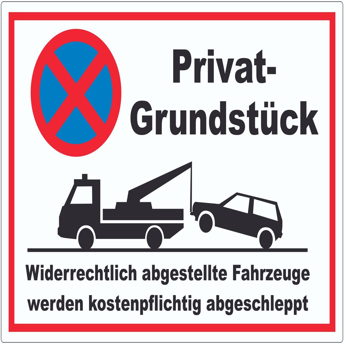 HB-Druck Parken verboten Privatgrundstück Aufkleber A6 (105x148mm)