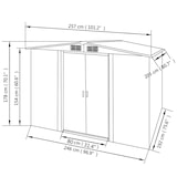 thumbnail of vidaXL Gartenschuppen Grau Metall 257 x 205 x 178 cm