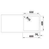 thumbnail of Blanco Silgranit Rechteckiges Spülbecken  Subline 500-IF/A SteelFrame Weiß 50 x 40 cm