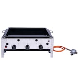 thumbnail of METRO PROFESSIONAL Gasbräter 3-Brenner, Aluminium/Edelstahl,  55.7 x 69.6 x 27.5 cm, 10.5 kW, Piezozündung, Bedienfeld, silber