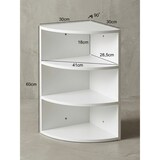 thumbnail of Eckregal `Nidda`: Modern, 3 Fächer, runde Front, Melaminharz-Beschichtung, schneller Aufbau. Weiß, 30x30x60 cm | Kadima Design