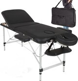 thumbnail of Helloshop26 - Klappbare Massageliege mit dicker Polsterung 3-teilig tragbarer Aluminiumrahmen schwarzer Bezug