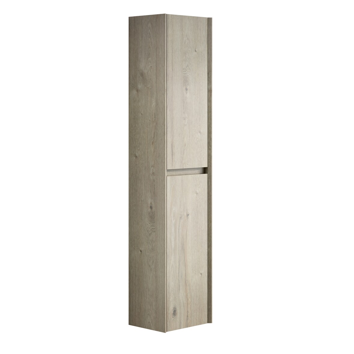 Badezimmer Wandschrank Offwhite 140x30x25 cm mit 2 Türen, verstellbaren Einlegeböden, Softclose-Scharnieren, grifflosem Design aus Sperrholz