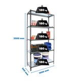 thumbnail of PROREGAL Schwerlastregal BIG METAL SHARK | HxBxT 200x100x50cm | Fachlast 180kg | Anthrazit-Weiß | Metallregal Standregal Werkstattregal