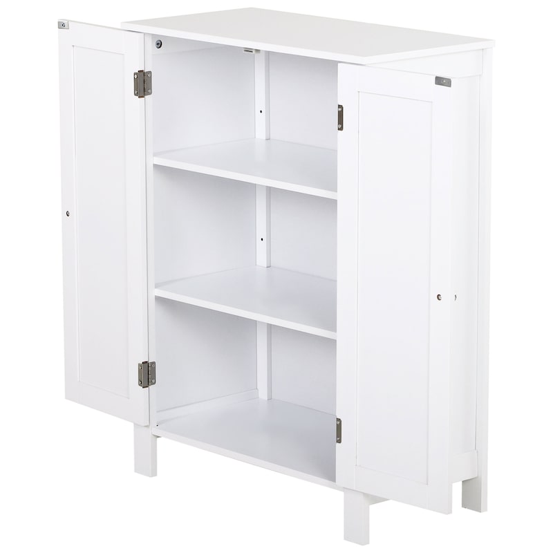Mobile Bagno Con Anta E Cassetto Mobiletto 2 Ripiani Legno MDF Bianco 32x30x87cm 56788042