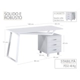 thumbnail of Mod. ELEGANT BIANCA Scrivania Tavolo per computer Mobile con Cassetti per camera ufficio by Yelloo