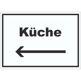 thumbnail of Küche Aufkleber mit Text und Richtungspfeil links Kitchen cucina waagerecht A2 (420x594mm)