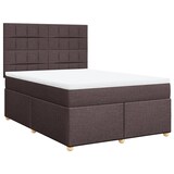 thumbnail of vidaXL Boxspringbett mit Matratze Dunkelbraun 140x190 cm Stoff