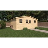 thumbnail of Abrigo Vallo Modern 17 m² (4,90x4,04x2,38) – Pinho Silvestre – Telhado Betuminoso – Janelas – Portas de Vidro – Fechadura Galvanizada