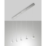 thumbnail of Fabas Luce Dunk 5-flammige Pendelleuchte - 40 W dimmbare LED - Lineares Design aus gebürstetem Aluminium