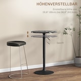 thumbnail of Bartisch höhenverstellbar Schwarz 60x60x94 cm runder Bistrotisch in Marmoroptik mit Gaslift, melaminbeschichtete Tischplatte und Stahlsockel